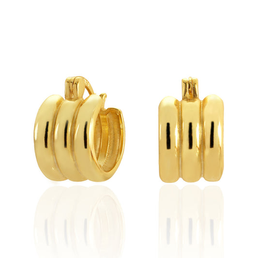Orecchini a Cerchio da Donna Minimalisti Ed Eleganti in Argento Sterling 925 Placcato con Motivo Geometrico