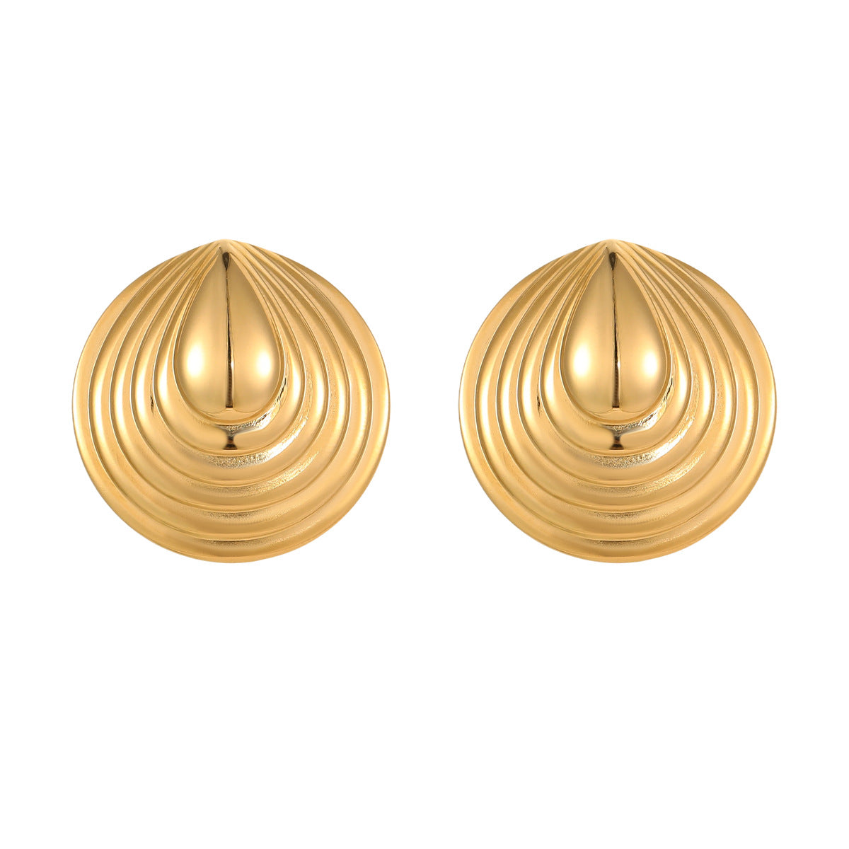 Pendientes de acero inoxidable irregulares con forma de arco de estilo vintage para mujer con acabado chapado, diseño geométrico, ligero y lujoso para uso diario
