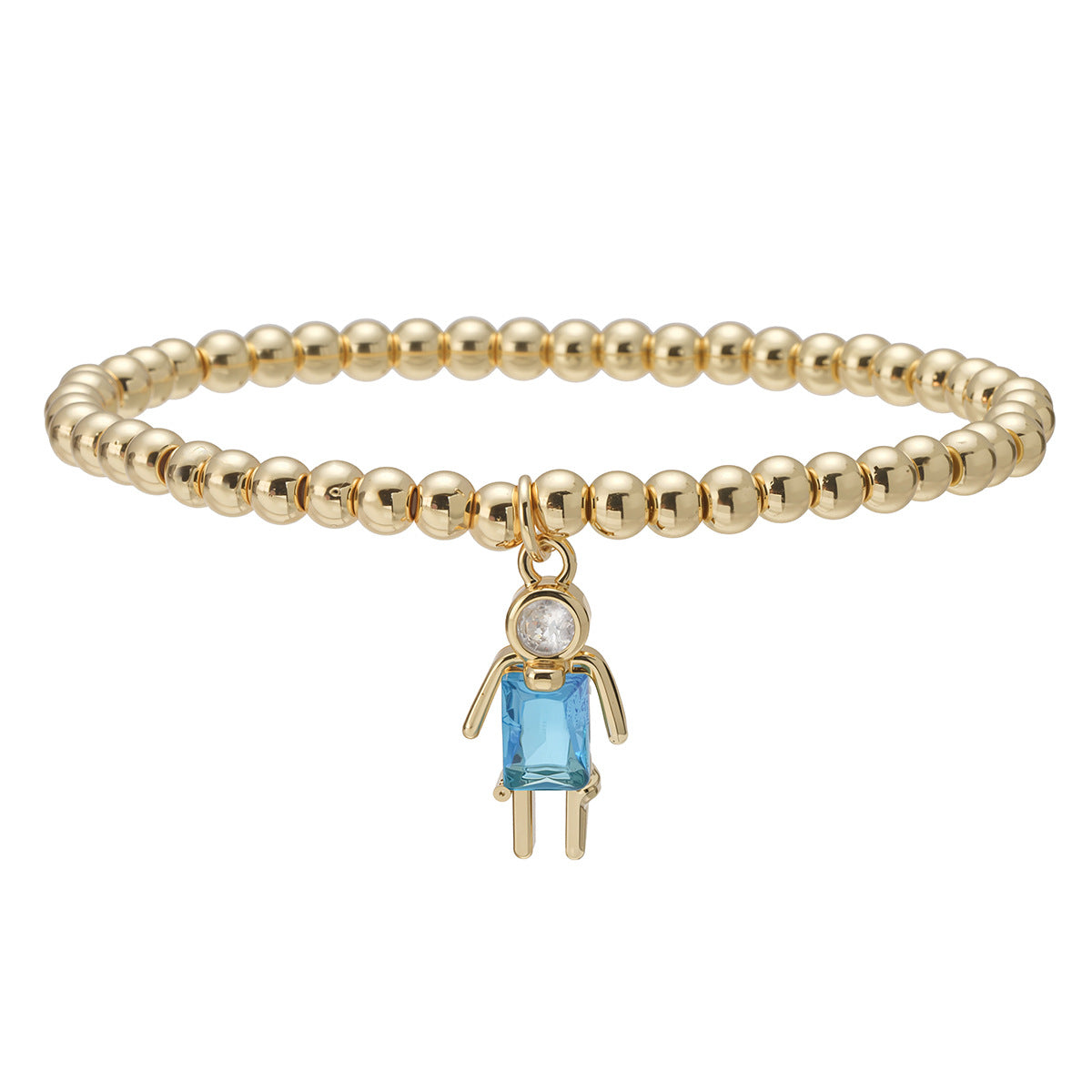 Minimalist Geometric Brass Gold Plated Cubic Zirconia Inlay Pendant Bracelet for Unisex