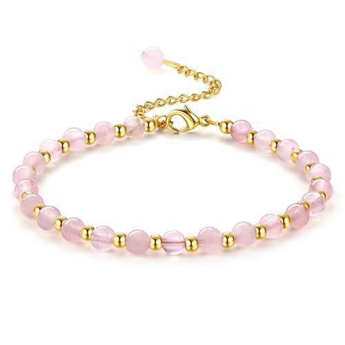 Minimalist 6mm Round Geometric Crystal Beaded Bracelet for Women