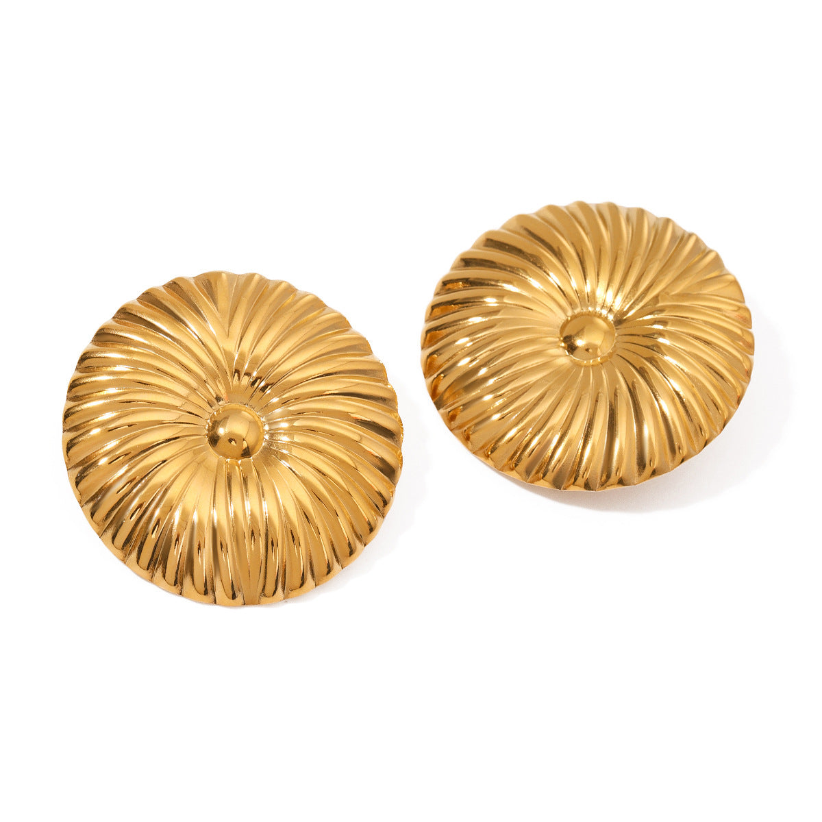 18K Gold Plated Stainless Steel Floral Earrings for Women