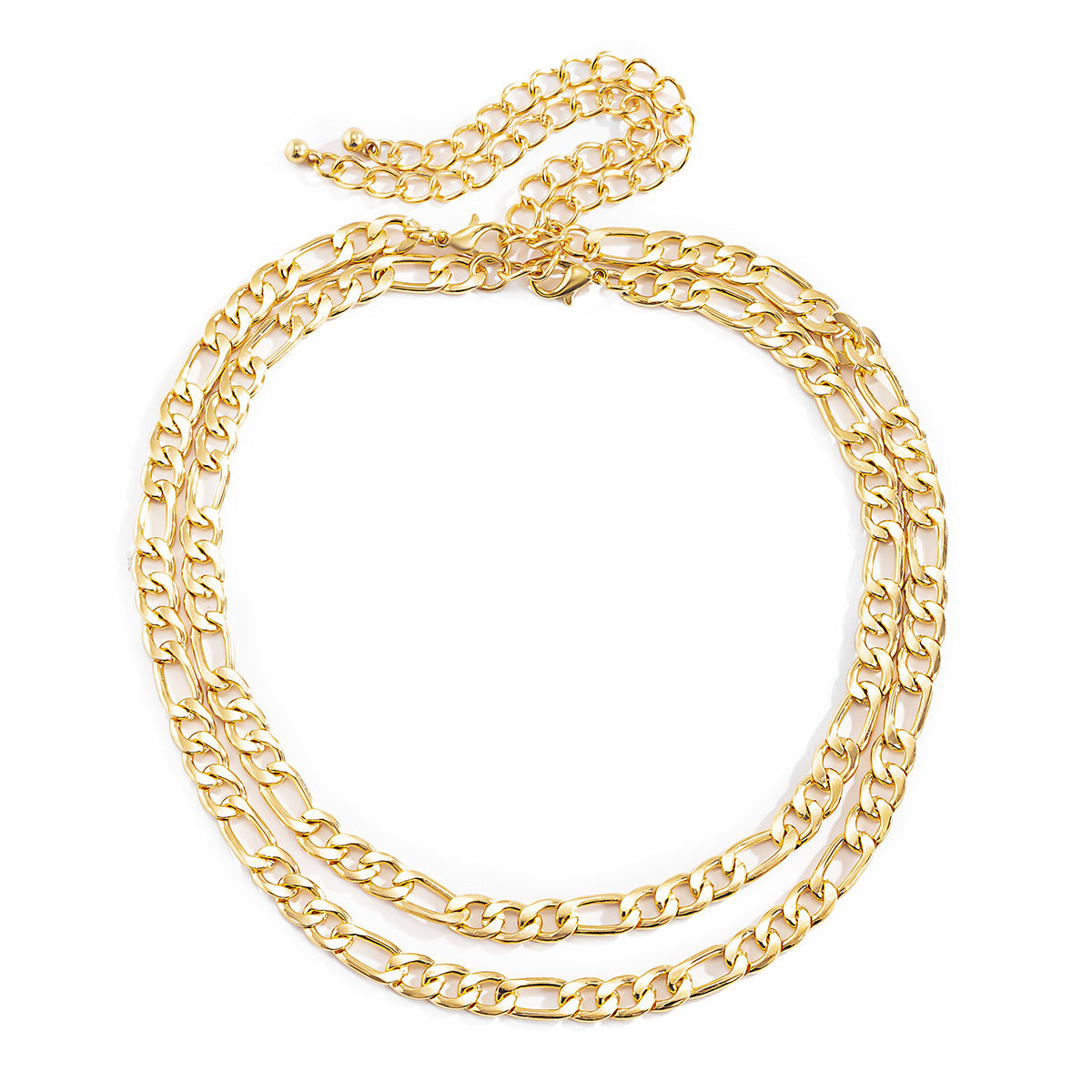 Punk Minimalist Geometric Hollow Iron Plated Curb Chain Necklace