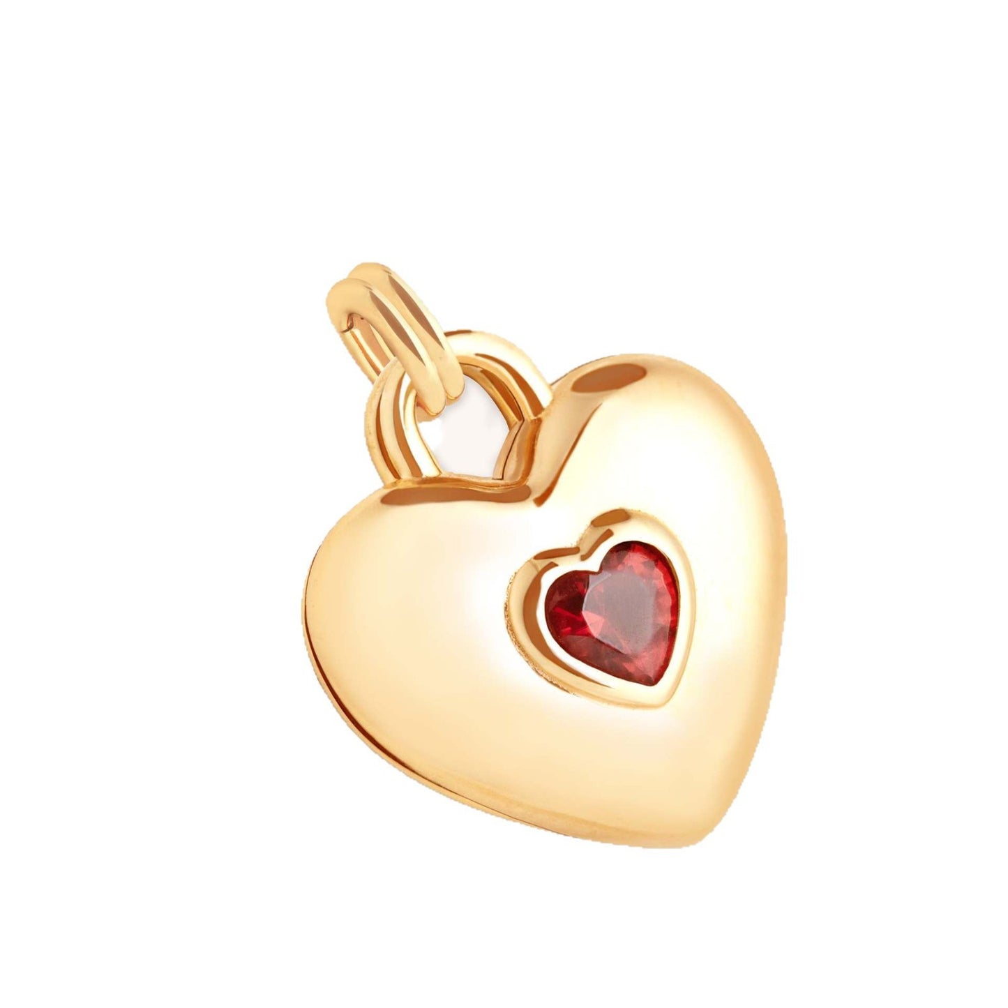 Vintage 18K Gold Plated Stainless Steel Heart Geometric Pendant Necklace with Cubic Zirconia Inlay DIY Charm Bar