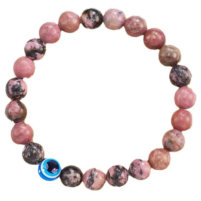 Minimalist Business Round Geometric Agate Crystal Evil Eye Bracelet Unisex Handmade Jewelry