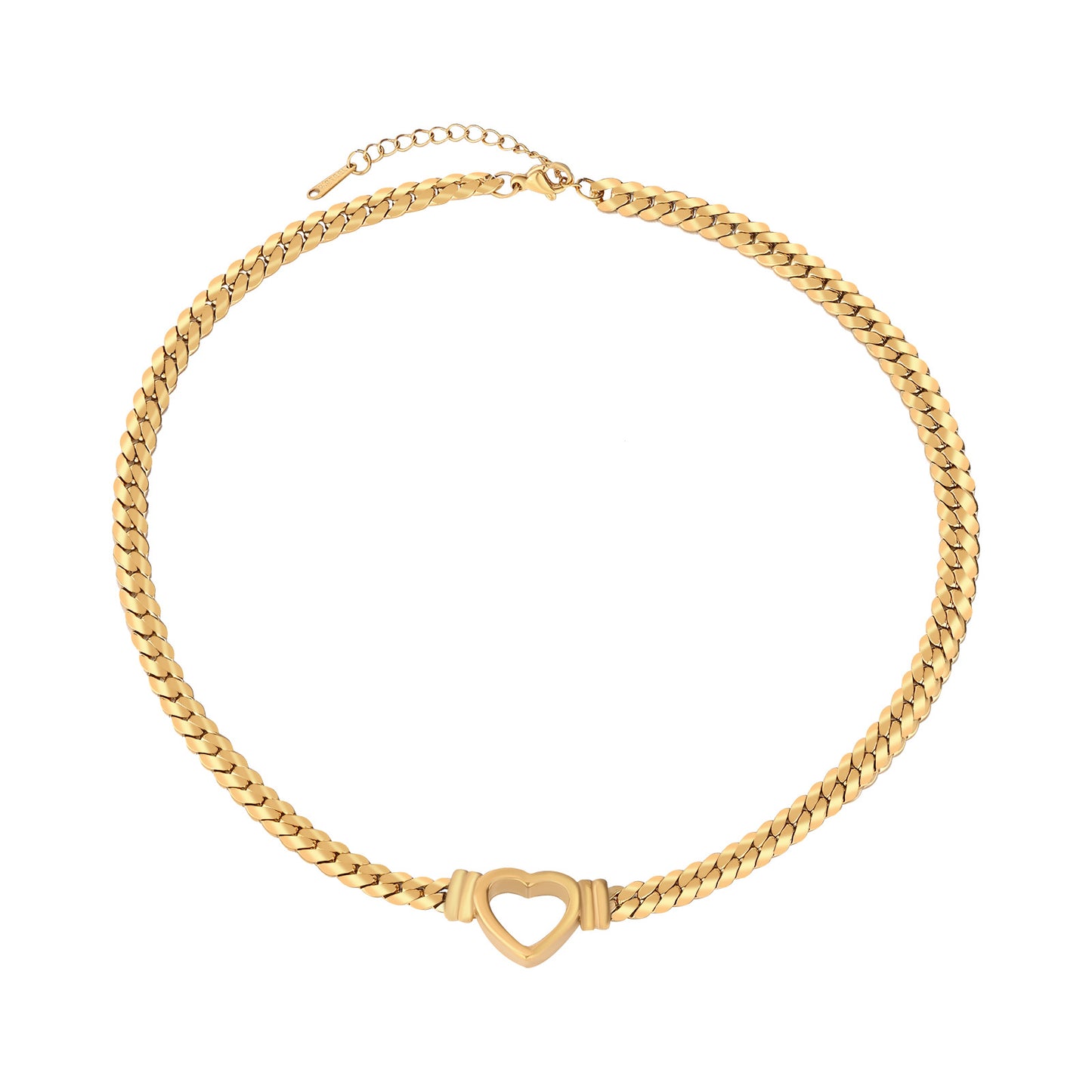 Elegant Heart Shaped Stainless Steel Plated 18K Gold Bracelet for Women
