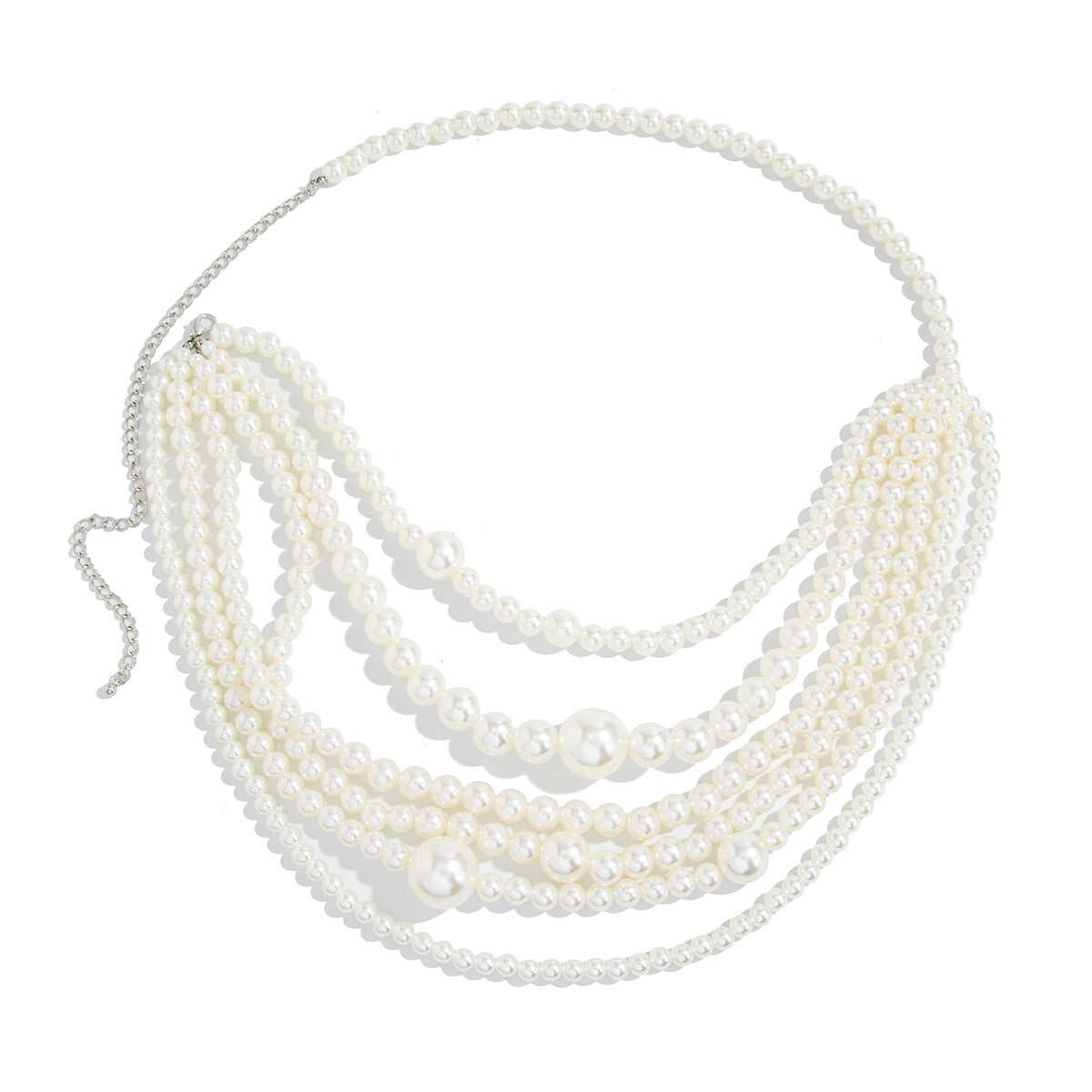 Bohemian Polished Pearl Woven Body Chain for Women