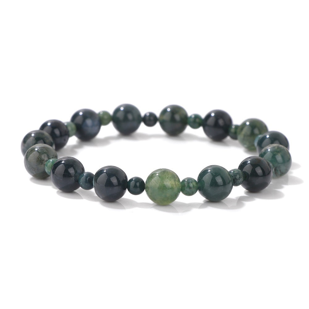 Minimalist Sweet Natural Crystal Beaded Bracelet Unisex 8mm Elastic Stretch Bangle with Star and Geometric Charms