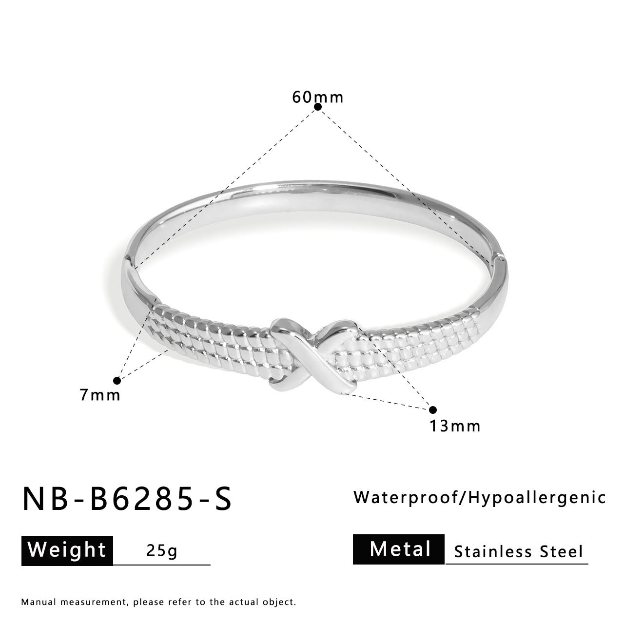 Minimalist X-Shaped Stainless Steel Bracelet with Vacuum Electroplated 18K Gold Finish, Adjustable Clasp Design