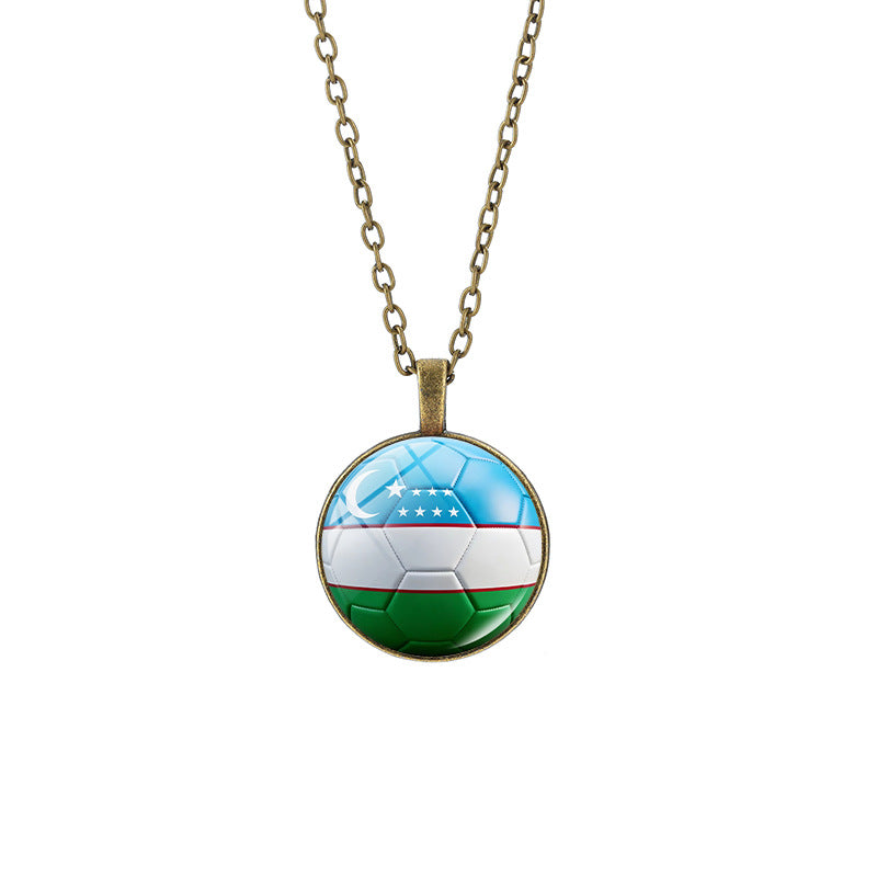 Sporty Round Geometric Alloy Plated Pendant Necklace with Crystal Charm for Unisex