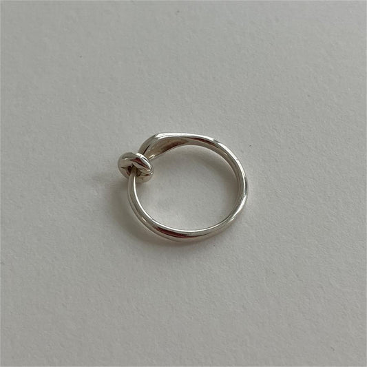 Sweet 925 Sterling Silver Geometric Plated Ring for Women
