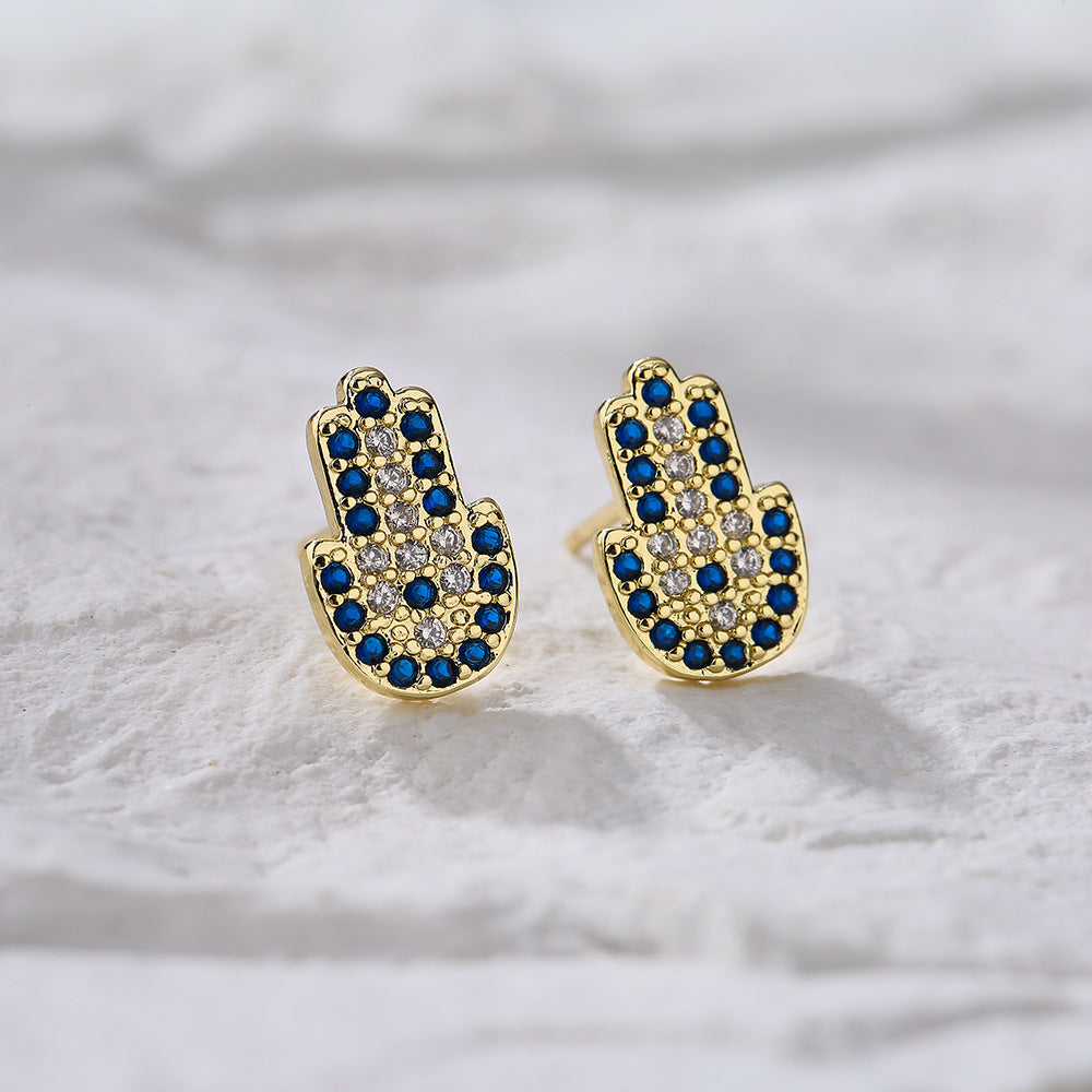 Minimalist Butterfly-Shaped Copper Earrings with Gold Plating and Micro-Pave Zirconia Accents
