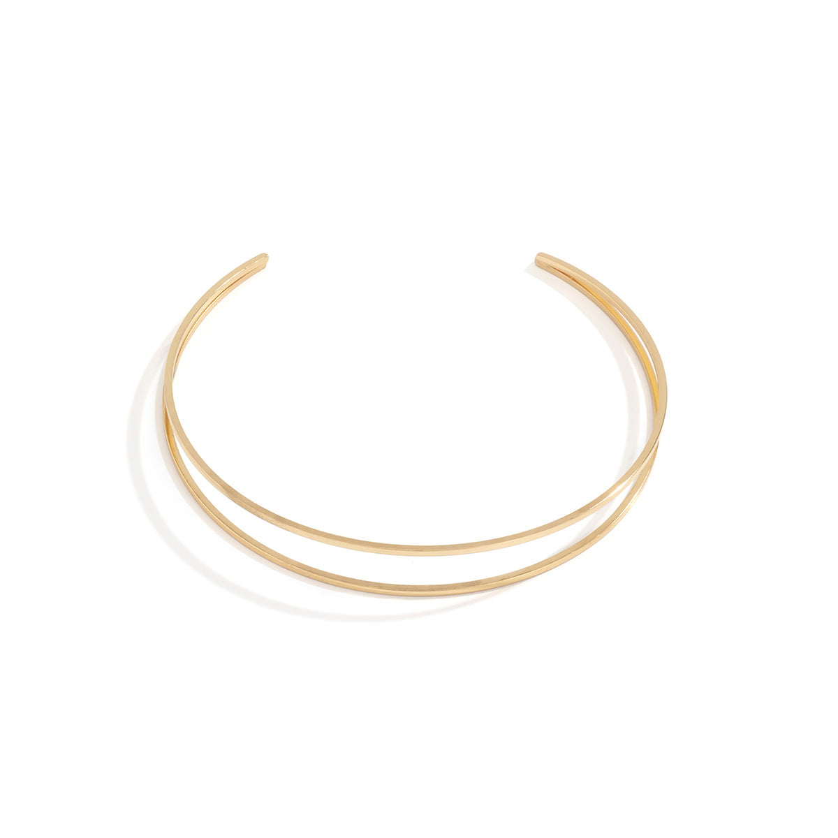 Bracciale da donna in lega a doppia maglia a C, cavo, minimalista, con finitura galvanica