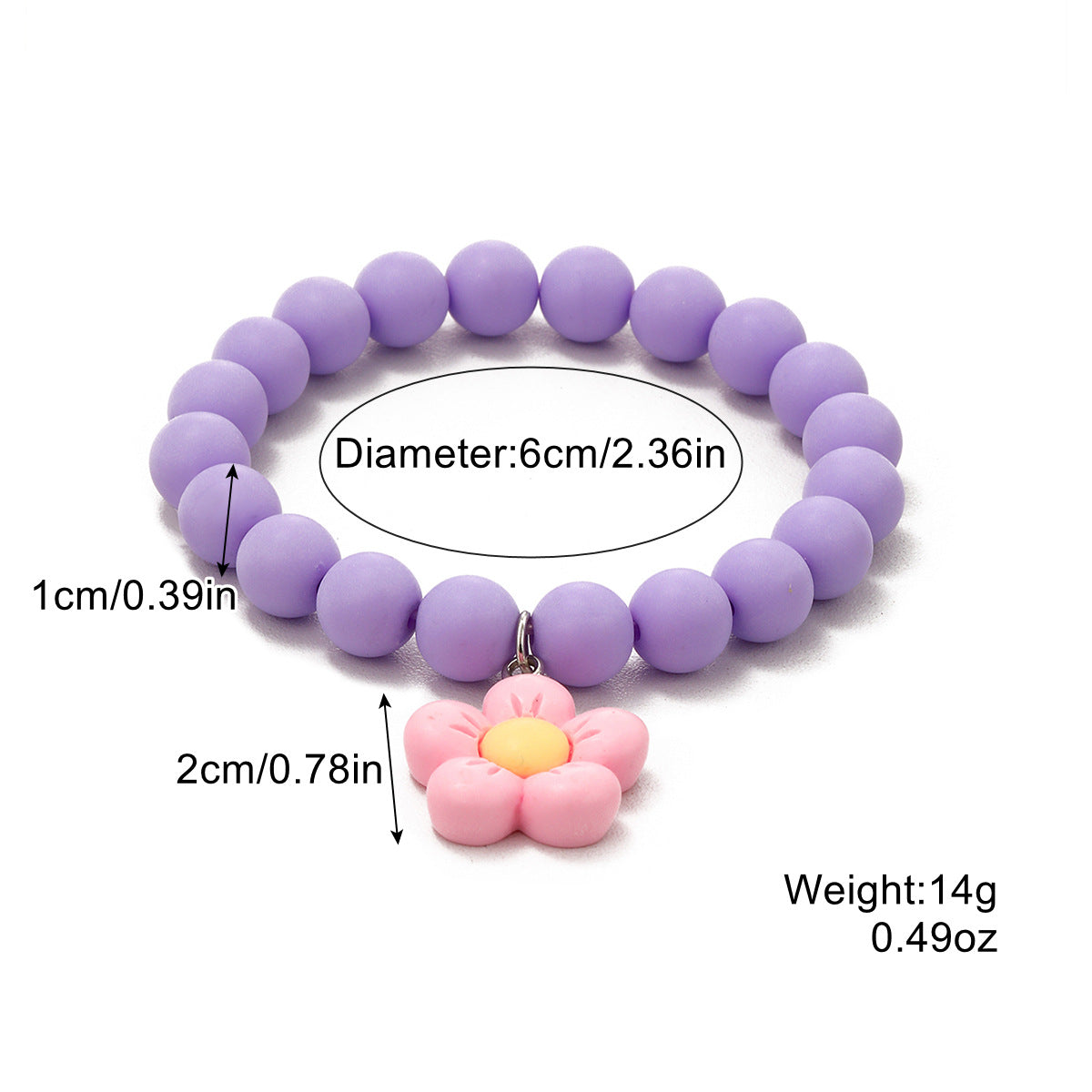 Set di bracciali in acrilico lucido a forma di cuore con lettere stile bohémien per donna