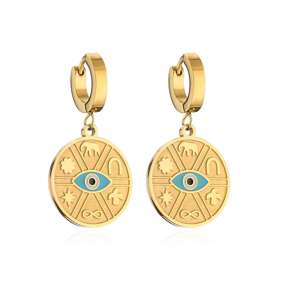 Minimalist Geometric Titanium Steel Earrings for Women with 18K Gold Plating, Irregular Design, Elegant and Versatile Ear Jewelry