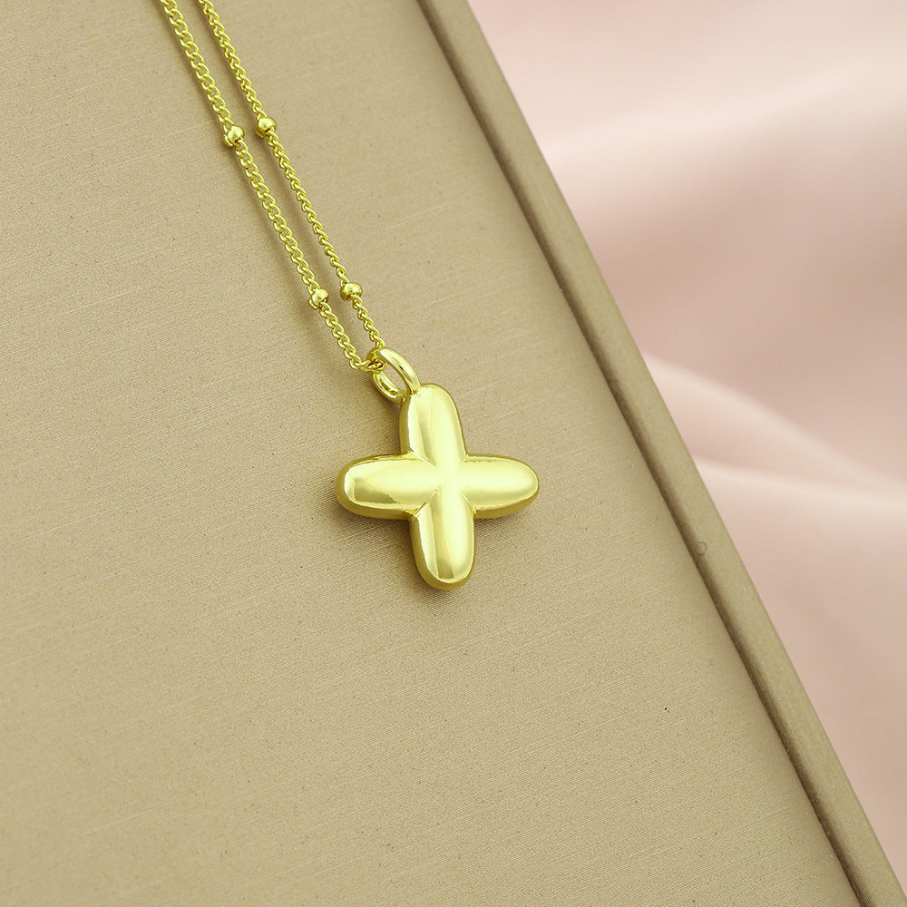 Collar Colgante con Inicial Minimalista para Mujer en Cobre con Acabado Galvanizado Cadena Ajustable para Clavícula