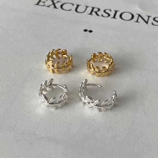 Dulces pendientes minimalistas de plata de ley 925 con forma de lágrima y hoja, con perla incrustada, para mujer