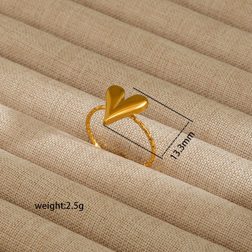 Anillo abierto irregular de acero inoxidable para mujer con baño de oro de 18K, diseños geométricos de corazón, estrella, letras y constelaciones