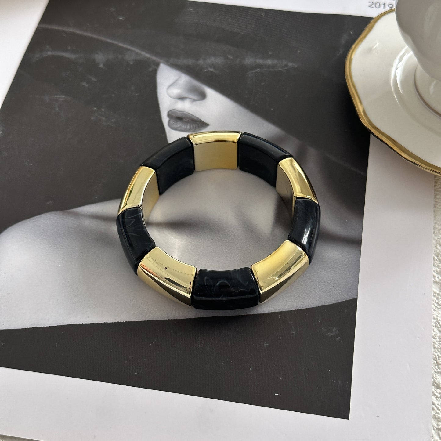 Vintage Square Drip Oil Acrylic Bracelet