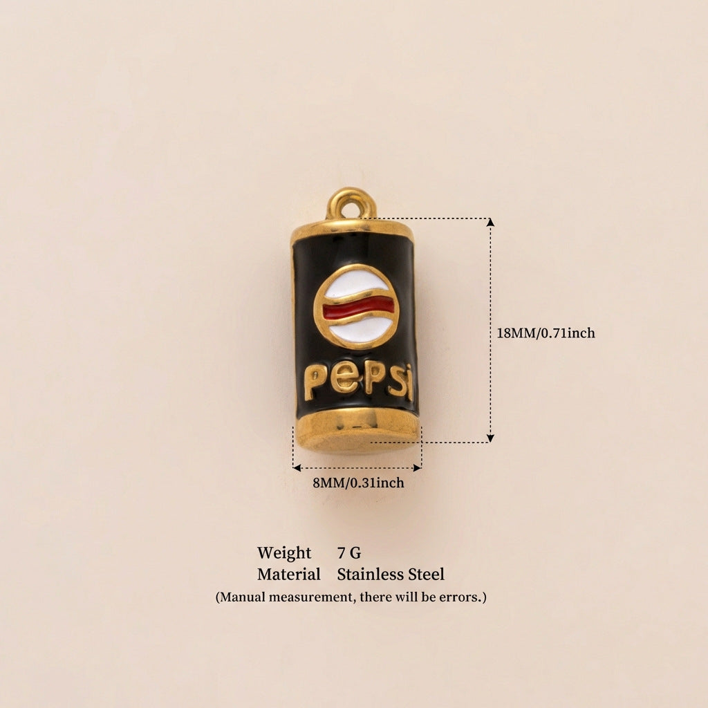 Vintage 18K Gold Plated Stainless Steel Camera Kettle Pendant Charm Bar