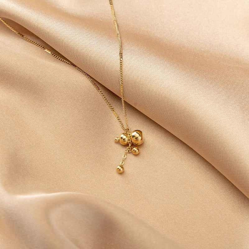 Collana O-Chain Unisex Minimalista con Ciondolo a Zucca Geometrico in Acciaio al Titanio Placcato Oro 18K