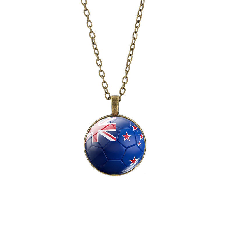 Sporty Round Geometric Alloy Plated Pendant Necklace with Crystal Charm for Unisex