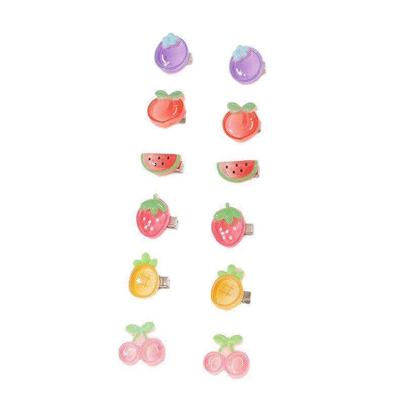 Fermaglio per Capelli Artigianale a Forma di Fragola con Fiocco e Texture Arricciata per Bambine, Accessorio per Capelli in Resina dalla Collezione Principessa