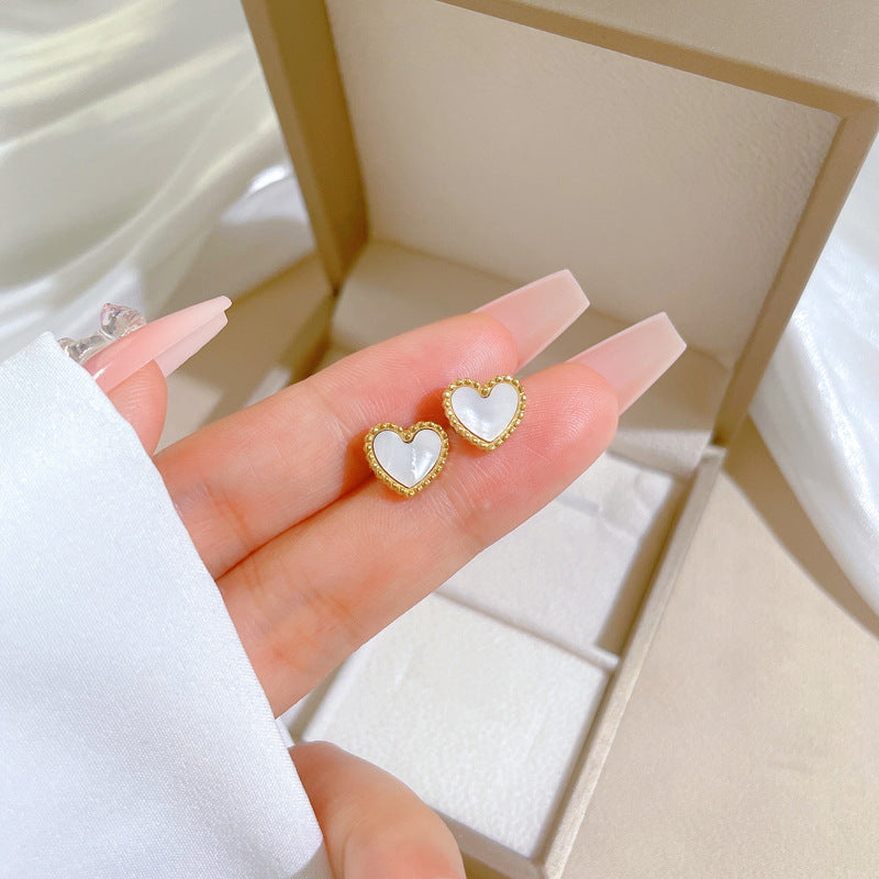 Minimalist Sweet Geometric Titanium Steel Plated Stud Earrings