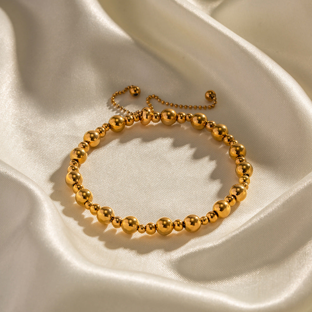 Bracciale Instagram con cerchio geometrico regolabile in acciaio inossidabile placcato oro 18K da donna