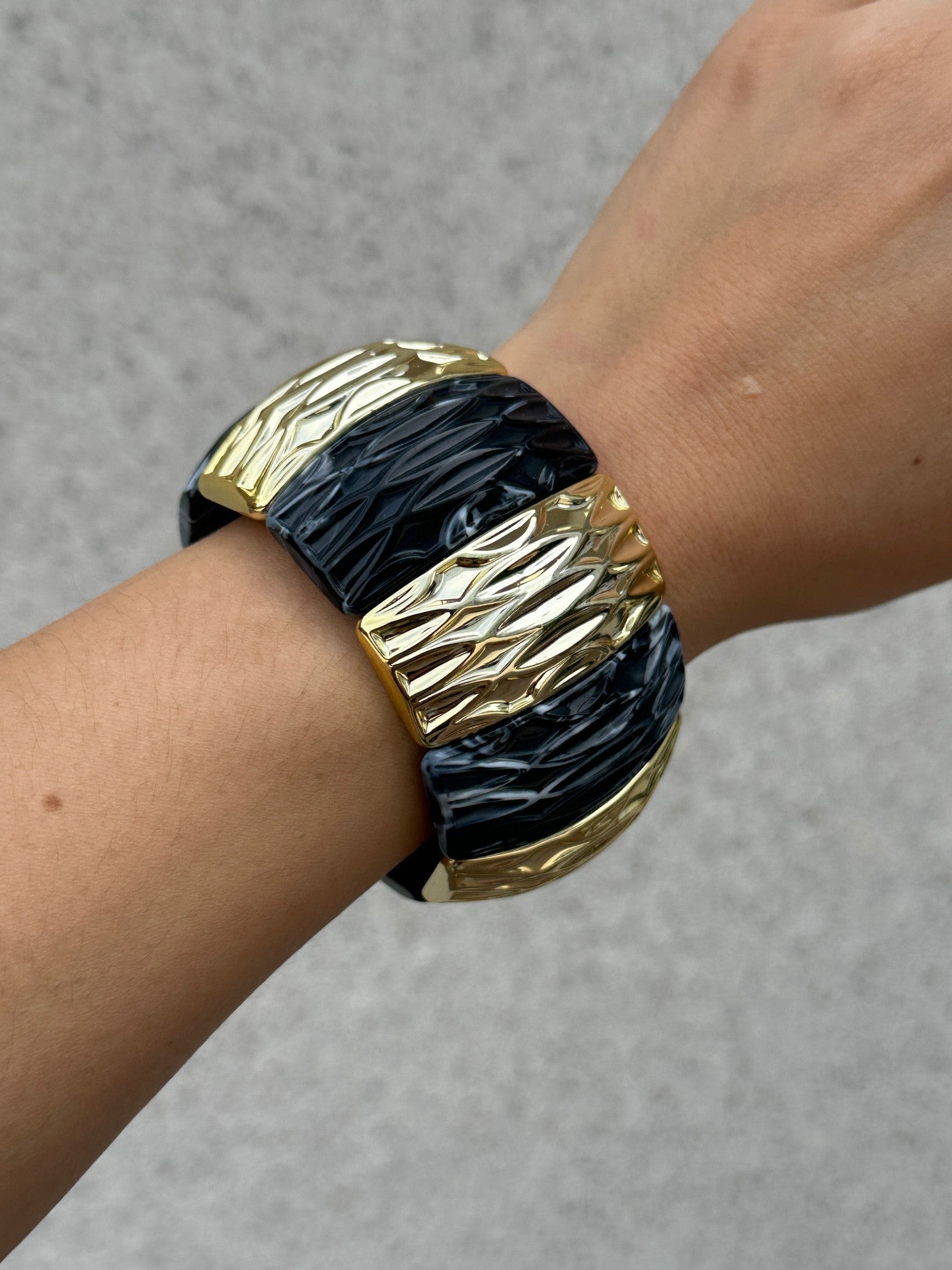 Vintage Geometric Acrylic Drip Oil Wide Cuff Bracelet for Women