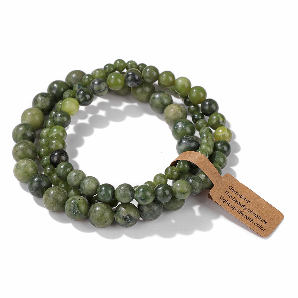 Vintage Minimalist Geometric Stone Beaded Stretch Bracelet Set Unisex Jewelry