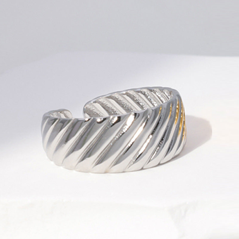 18K Gold Plated Geometric Stainless Steel Ring for Women