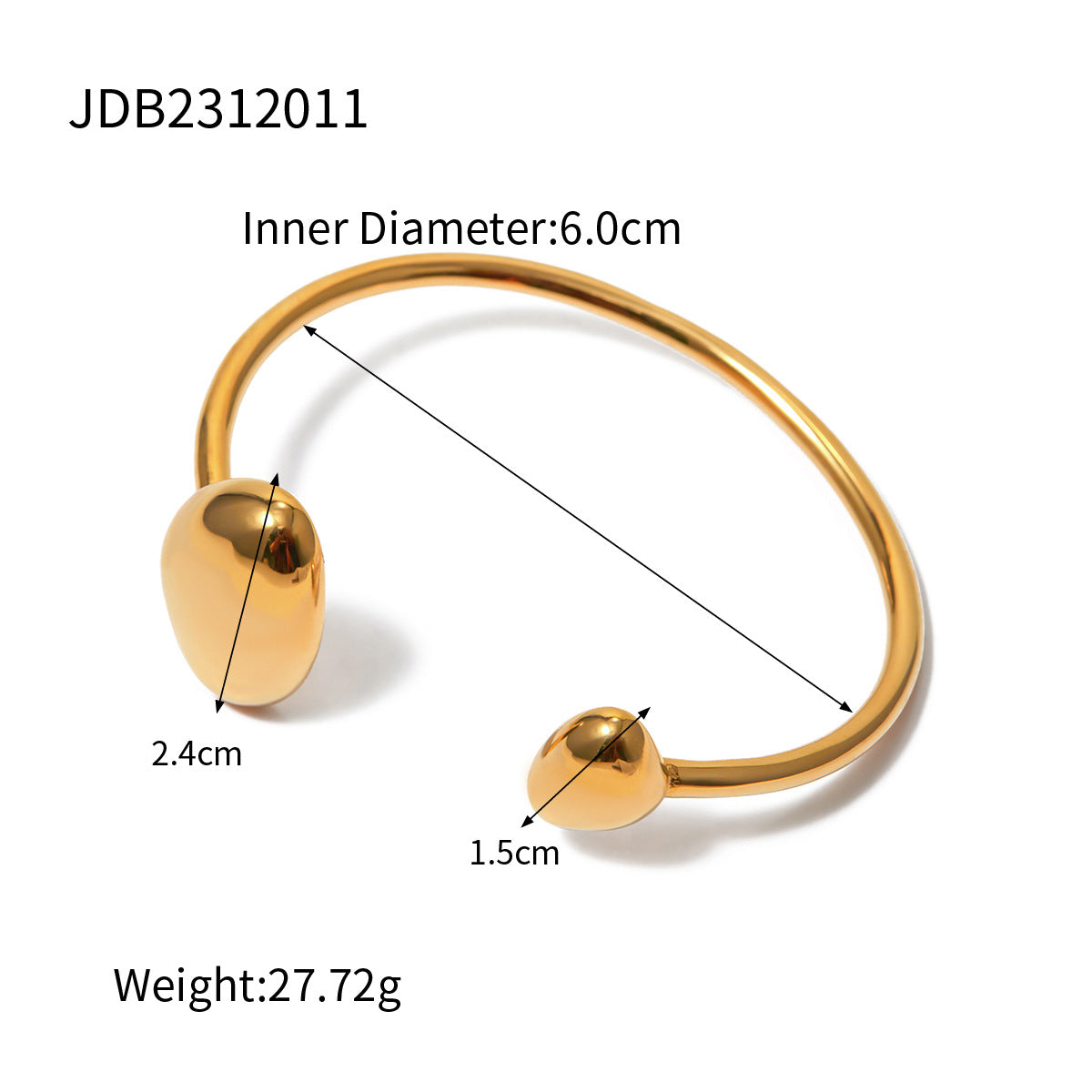 Bracciale largo elastico geometrico irregolare da donna in acciaio al titanio placcato oro 18K di lusso ispirato a INS