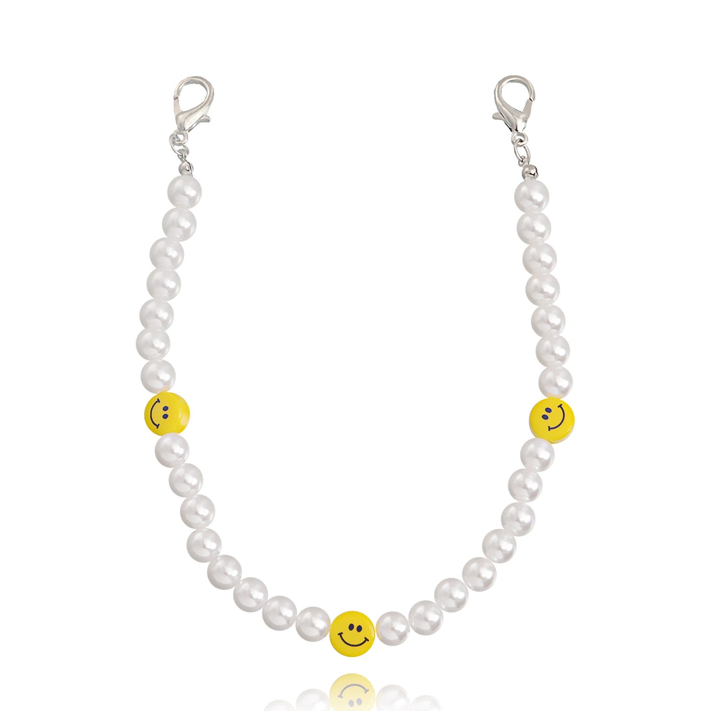 Minimalist Smile-Shaped Alloy Anklet with Woven Beach Style Design for Women