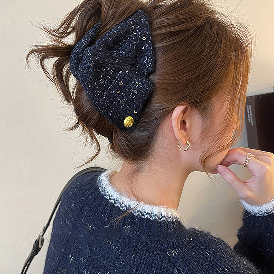 Pinza para el pelo elegante de acrílico y tela con diseño de triángulo para mujer, accesorio de moda minimalista de lujo