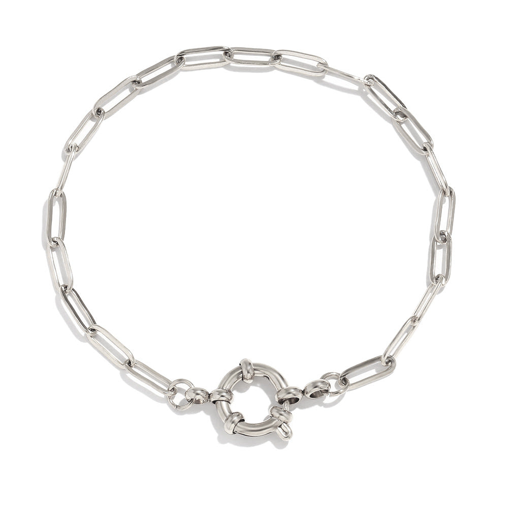 Minimalist Geometric Stainless Steel Plated 18K Gold Blade Chain Bracelet with Spring Ring Clasp