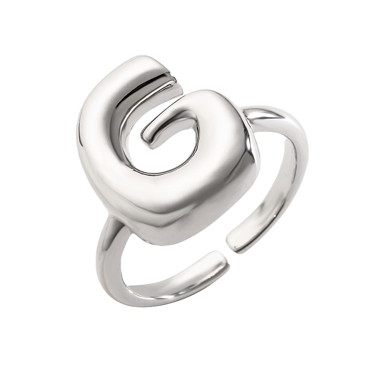 Minimalist Geometric Copper Ring with Real Gold Plating Featuring Alphabet Letters for Women