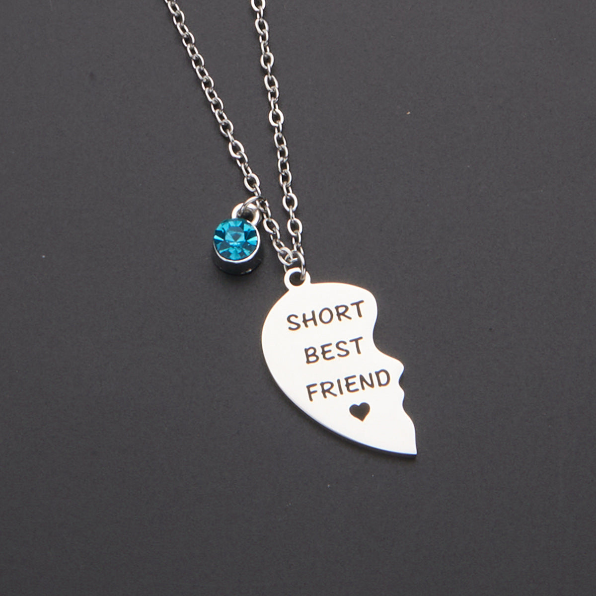 Natural Vintage Heart-Shaped Stainless Steel Pendant Necklace with Polished Titanium Steel Charm on O-Chain for Women