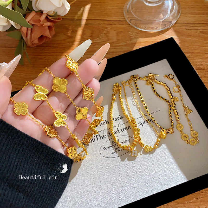 Minimalist Luxury Gold Plated Brass Laser Bracelet for Unisex