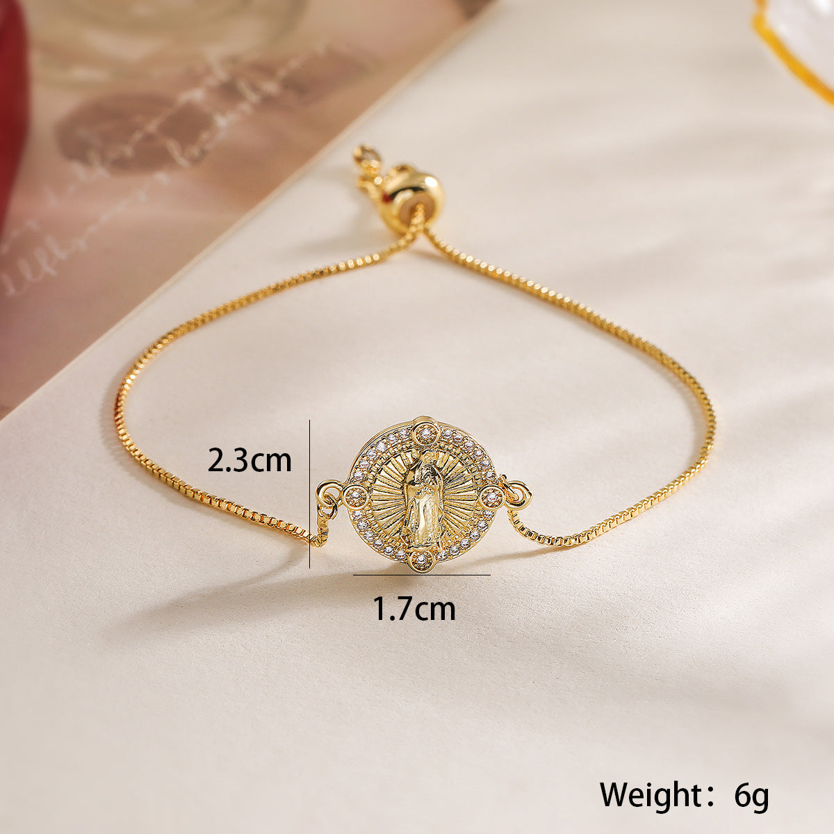 Geometric Copper Bracelet with 18K Gold Plating and Zircon for Women, Fashionable Minimalist Hand Jewelry