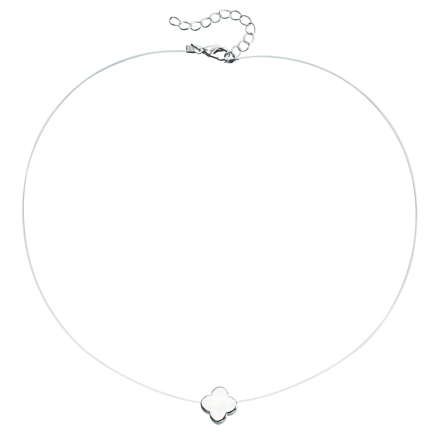 Minimalist Geometric Alloy Necklace with Clear Crystal and Cubic Zirconia Inlay for Women