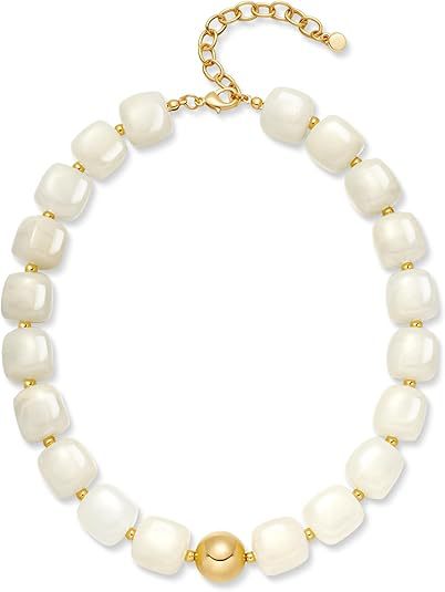 Luxury Heart Resin Pendant Acrylic Bead Necklace for Women