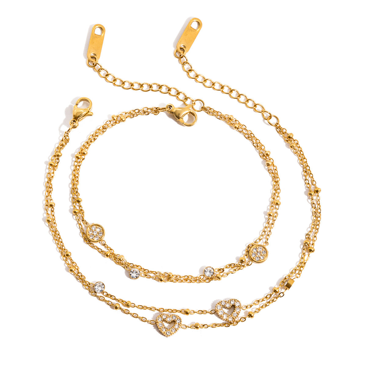 Pulsera geométrica de acero inoxidable chapado para mujer con detalles de pedrería Joyería de mano de lujo minimalista