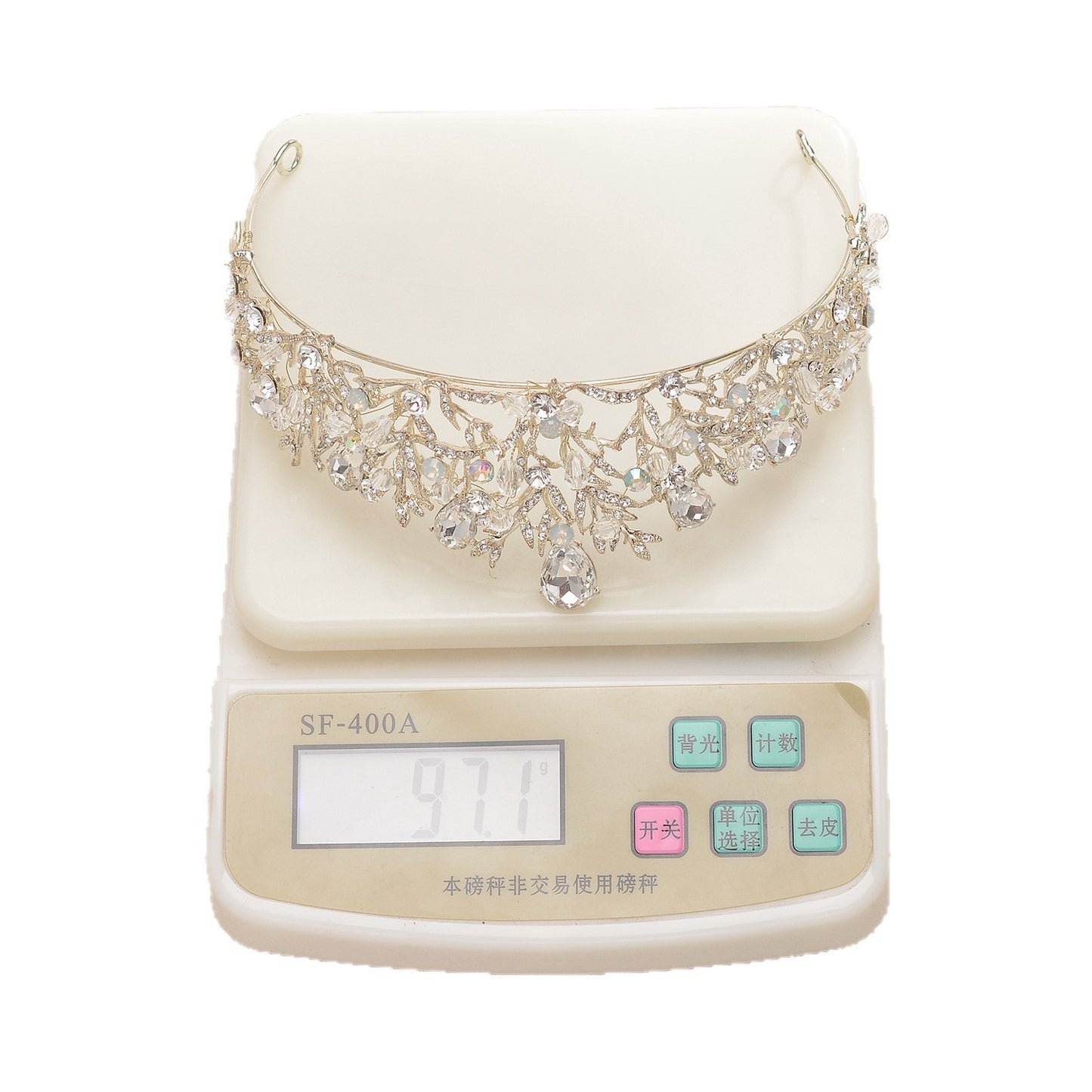 Cerchietto con corona a strass in lega vegetale a scacchi