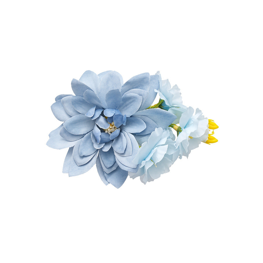 Elegante pinza de pelo de tela floral para mujer con diseño de pico de pato, accesorio para el pelo hecho a mano de estilo dulce y fresco