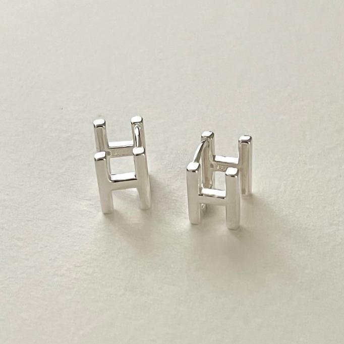 Minimalist Letter Stud Earrings for Women in 925 Sterling Silver with Gold Plating
