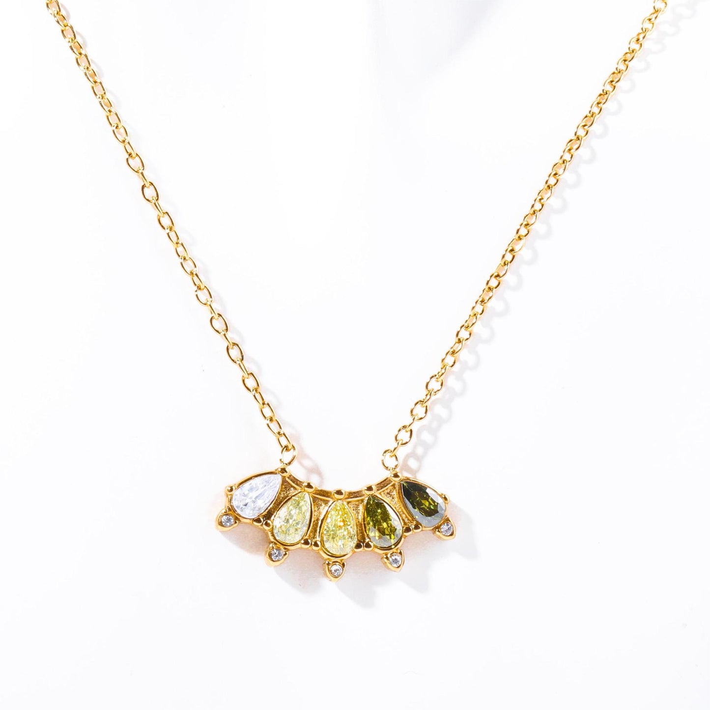 Vintage Geometric Stainless Steel Choker Necklace with 18K Gold Plating and Birthstone Accents