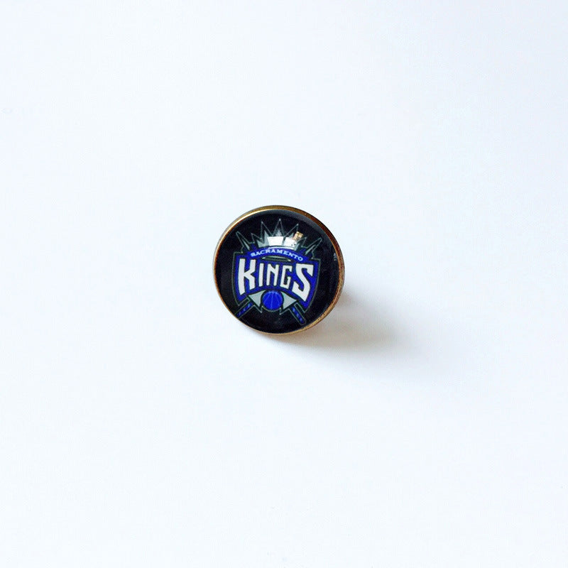 Pin de solapa metálico de equipos de baloncesto retro de la NBA - Insignia con gema vintage - Broche de Kobe Curry - Regalo para fans - Unisex