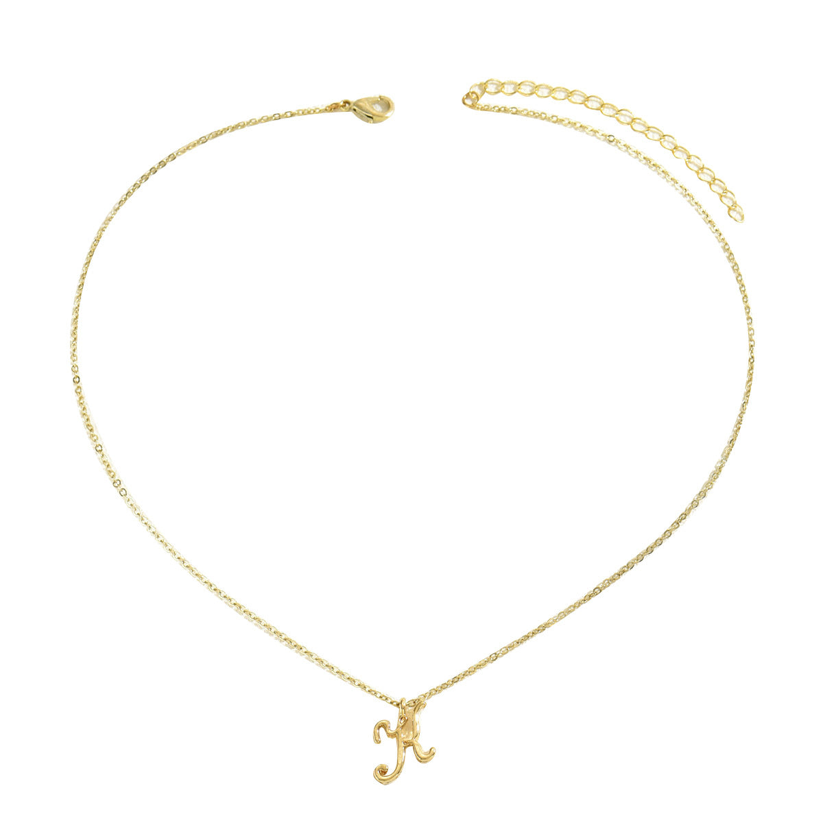 Collana da donna a forma di lettera minimalista placcata in lega di zinco delicata per clavicola