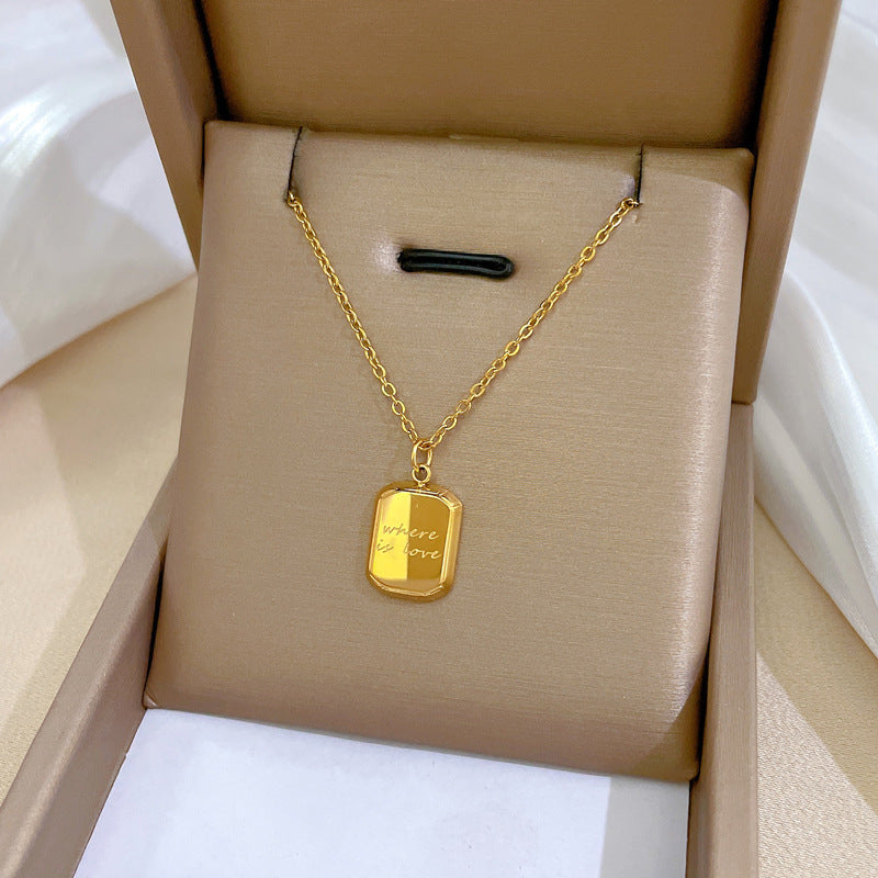 Minimalist Plated Titanium Steel Geometric Necklace for Unisex