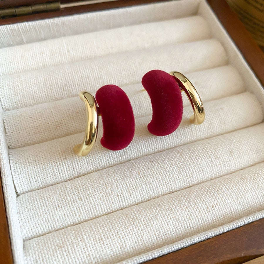 Retro Minimalist Geometric Resin Earrings with Zirconia Accents and 925 Silver Posts for Women
